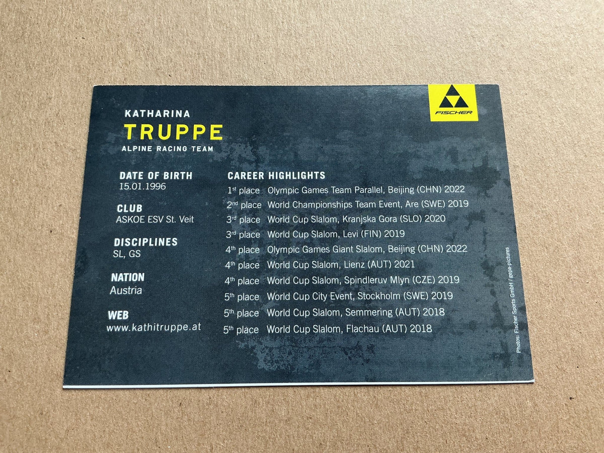 Katharina Truppe, Austria 🇦🇹 Alpine Winter 2022/23 hand signed - Autographs-World