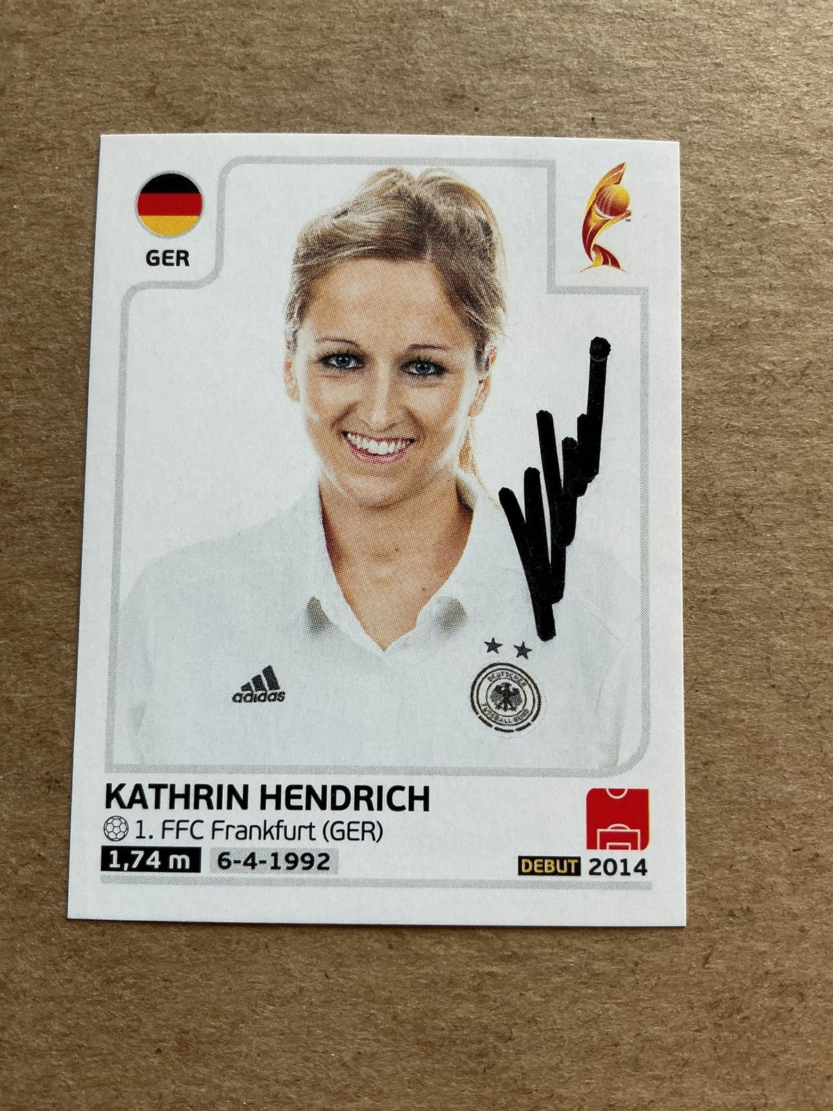 Kathrin Hendrich, Germany 🇩🇪 FIFA Women’s Euro Cup 2017 Panini hand signed - Autographs-World