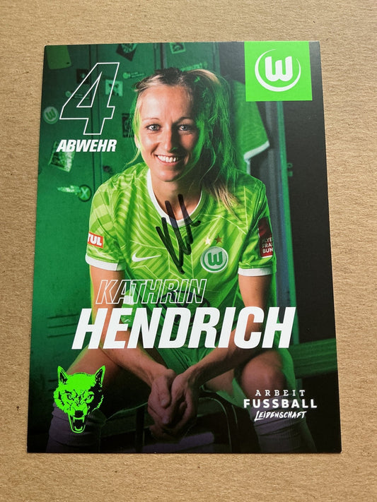 Kathrin Hendrich, Germany 🇩🇪 VfL Wolfsburg 2021/22 hand signed - Autographs-World