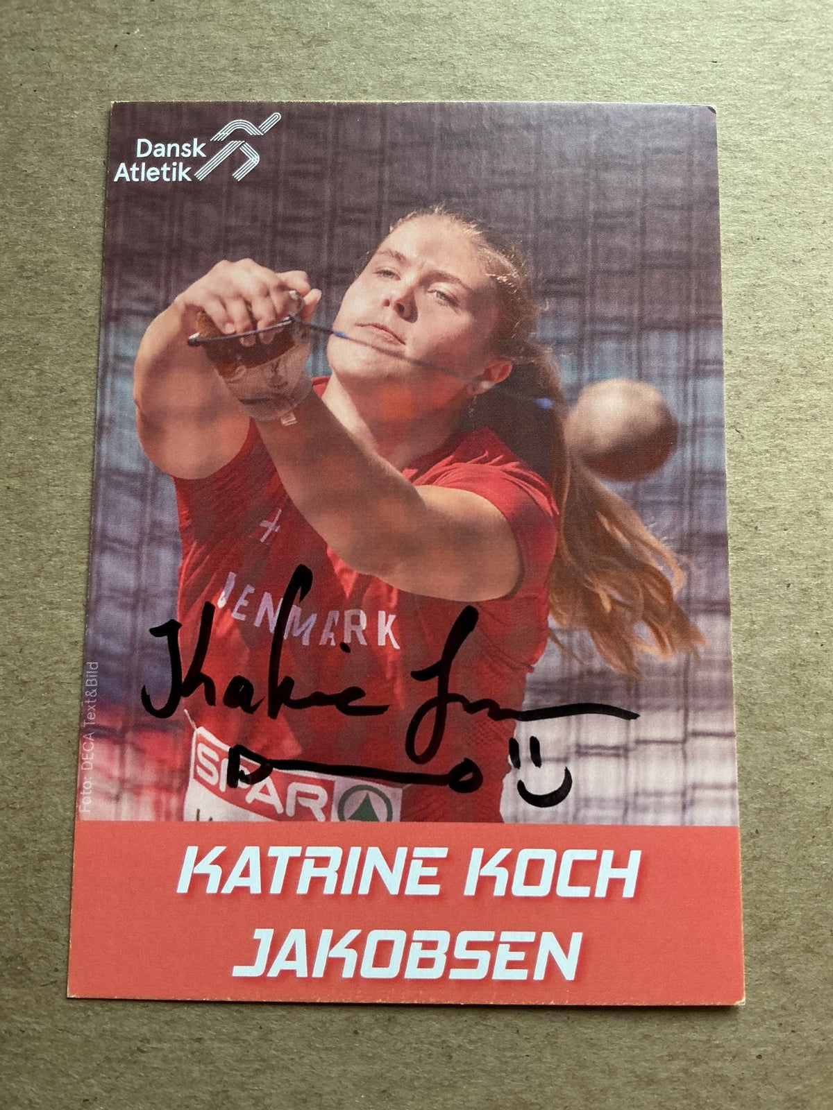 Katrine Koch Jakobsen, Denmark 🇩🇰 Athletics Summer Olympics 2024 hand signed - Autographs-World