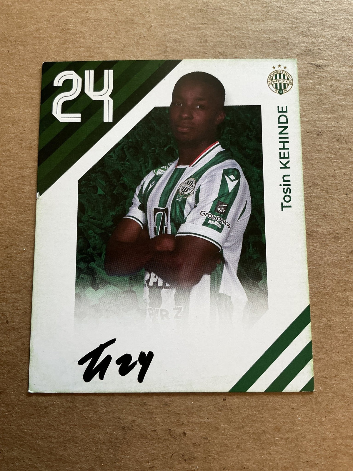 Kehinde Tosin, Nigeria 🇳🇬 Ferencvaros TC 2024/25 hand signed - Autographs-World