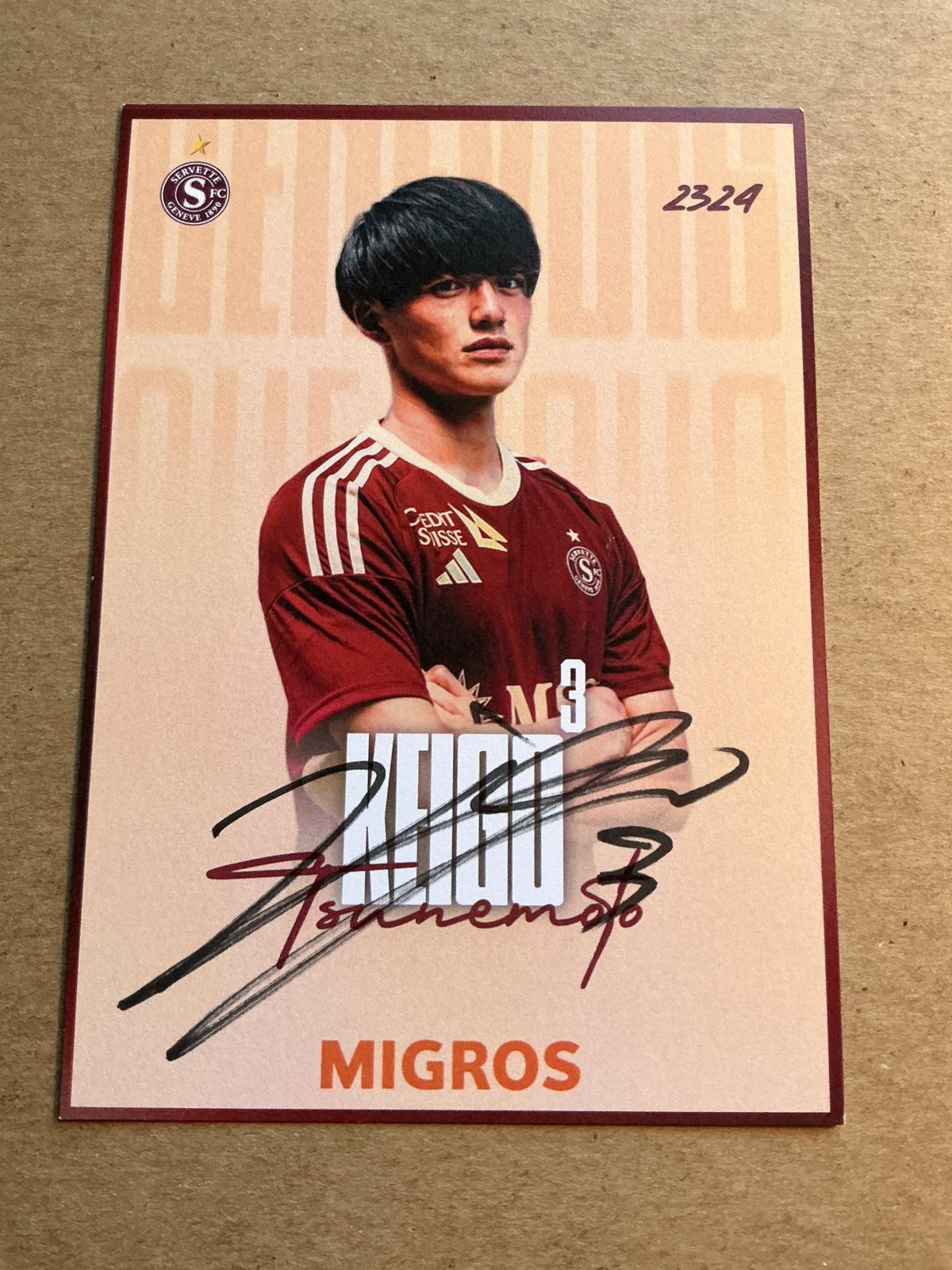 Keigo Tsunemoto, Japan 🇯🇵 Servette FC 2023/24 hand signed - Autographs-World