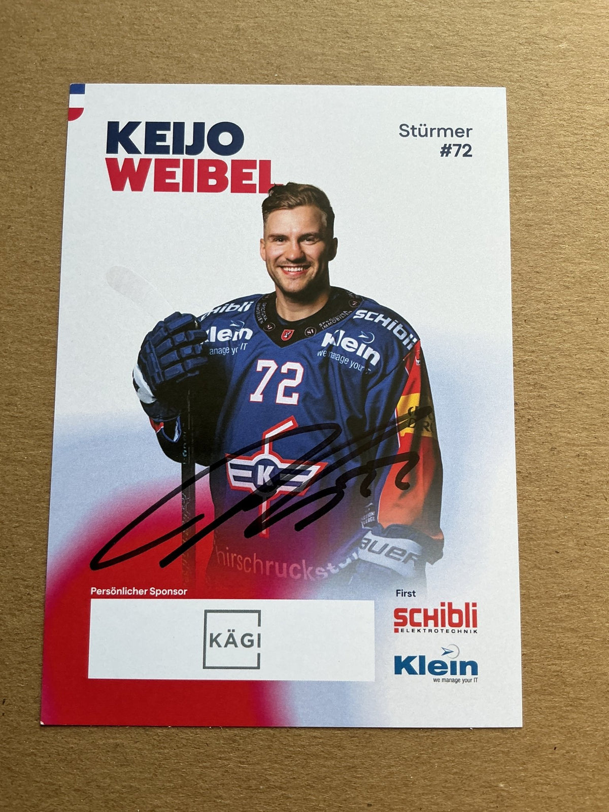 Keijo Weibel, Switzerland 🇨🇭 EHC Kloten 2025/26 hand signed - Autographs-World