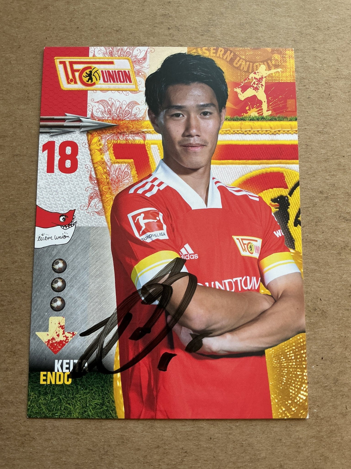 Keita Endo, Japan 🇯🇵 1.FC Union Berlin 2020/21 hand signed - Autographs-World