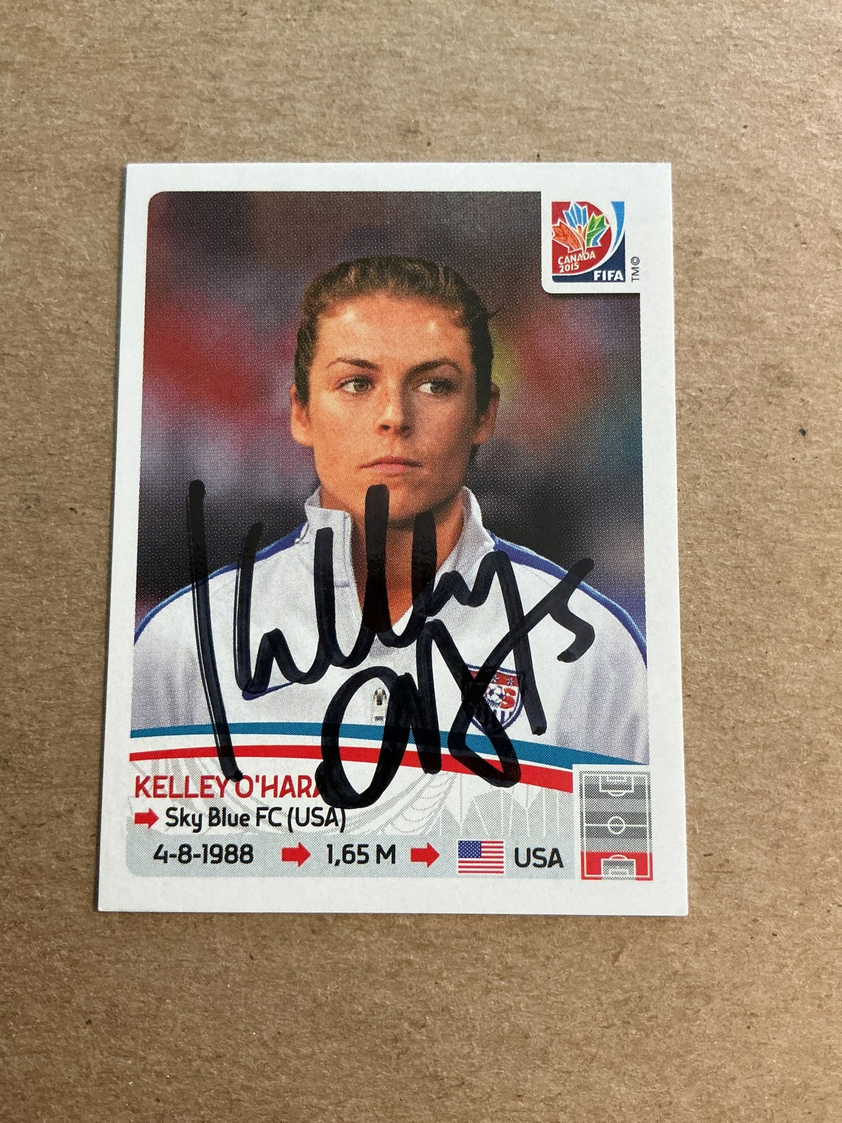 Kelley O’Hara, USA 🇺🇸 FIFA Women’s World Cup 2015 Panini hand signed - Autographs-World