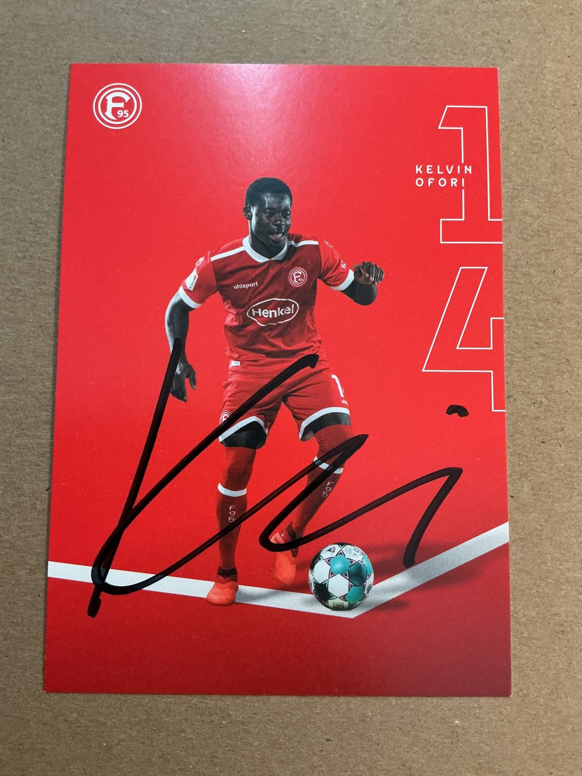 Kelvin Ofori, Ghana 🇬🇭 Fortuna Düsseldorf 2020/21 hand signed - Autographs-World