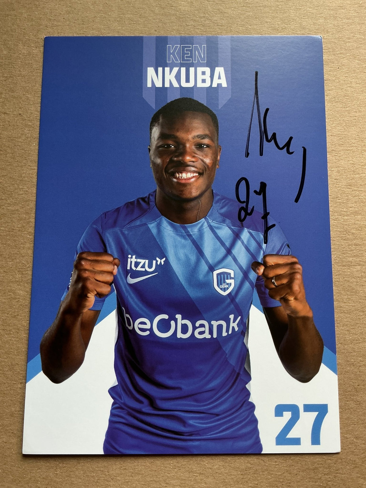 Ken Nkuba, Belgium 🇧🇪 KRC Genk 2024/25 hand signed - Autographs-World