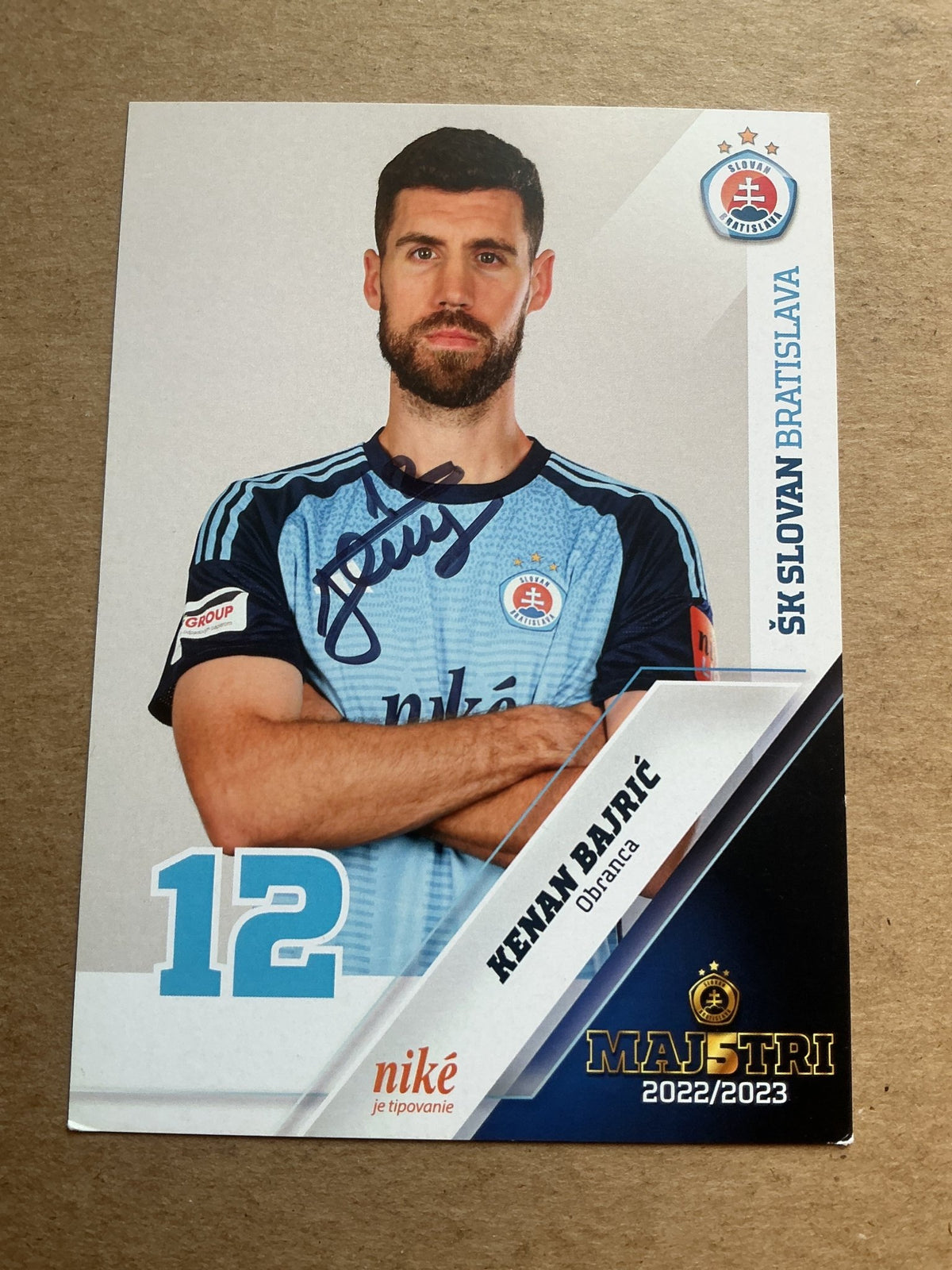 Kenan Bajrić, Slovenia 🇸🇮 ŠK Slovan Batislava 2023/24 hand signed - Autographs-World