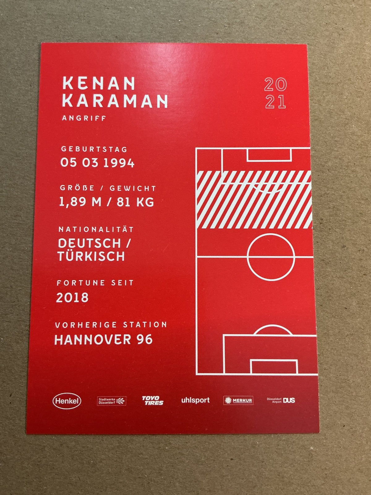 Kenan Karaman, Türkiye 🇹🇷 Fortuna Düsseldorf 2020/21 hand signed - Autographs-World