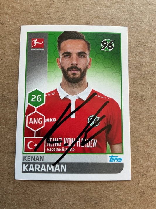 Kenan Karaman, Türkiye 🇹🇷 Hannover 96 2017/18 Topps hand signed - Autographs-World