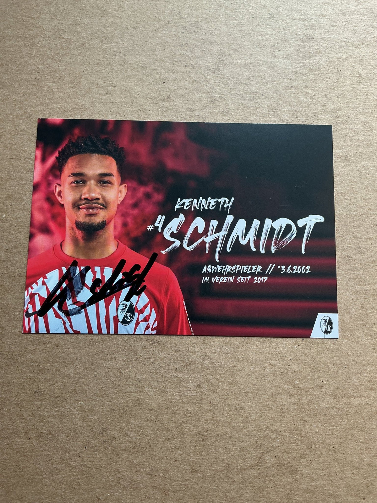 Kenneth Schmidt, Germany 🇩🇪 SC Freiburg 2023/24 hand signed - Autographs-World