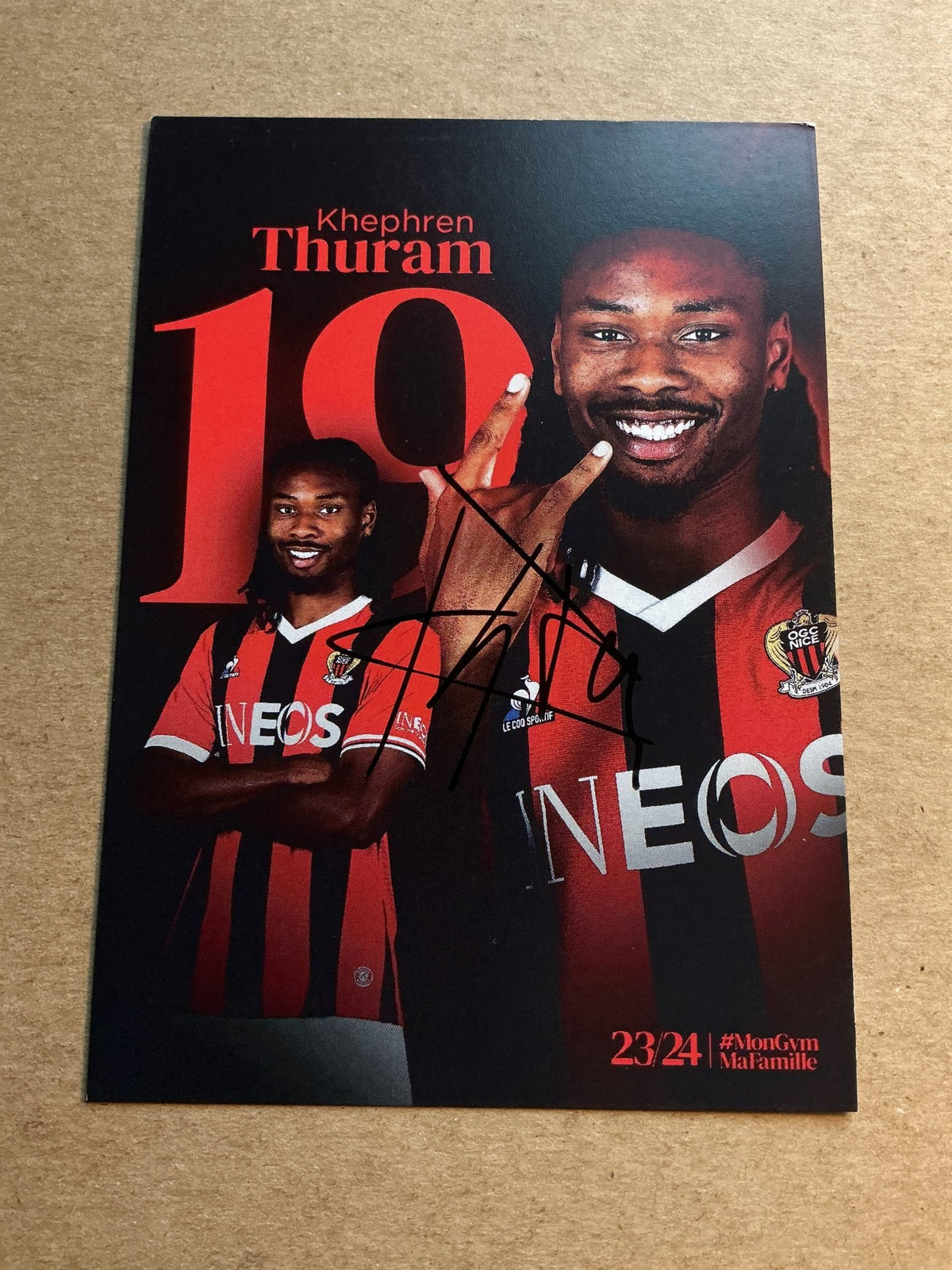 Kephren Thuram, France 🇫🇷 OGC Nice 2023/24 hand signed - Autographs-World