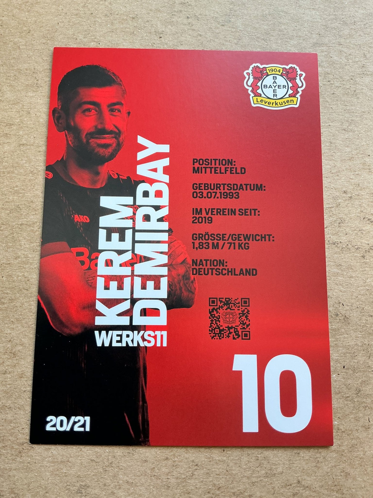 Kerem Demirbay, Germany 🇩🇪 Bayer 04 Leverkusen 2020/21 hand signed - Autographs-World