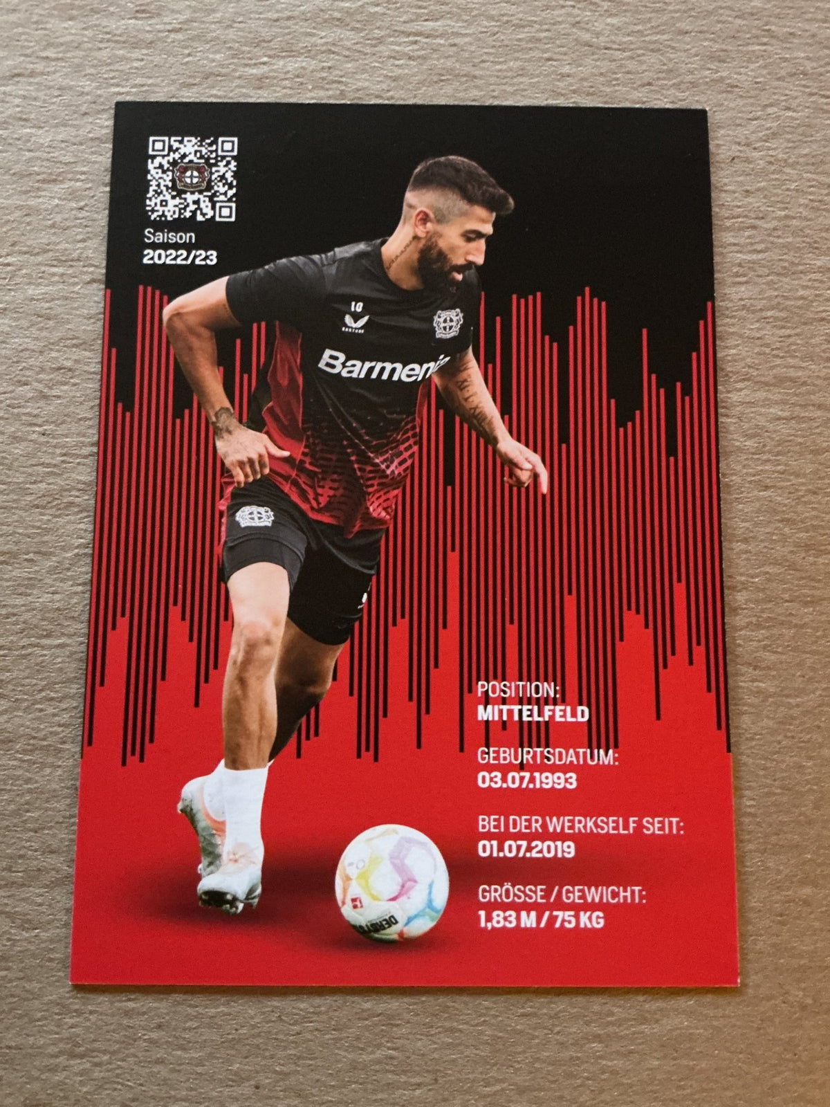 Kerem Demirbay, Germany 🇩🇪 Bayer 04 Leverkusen 2022/23 hand signed - Autographs-World