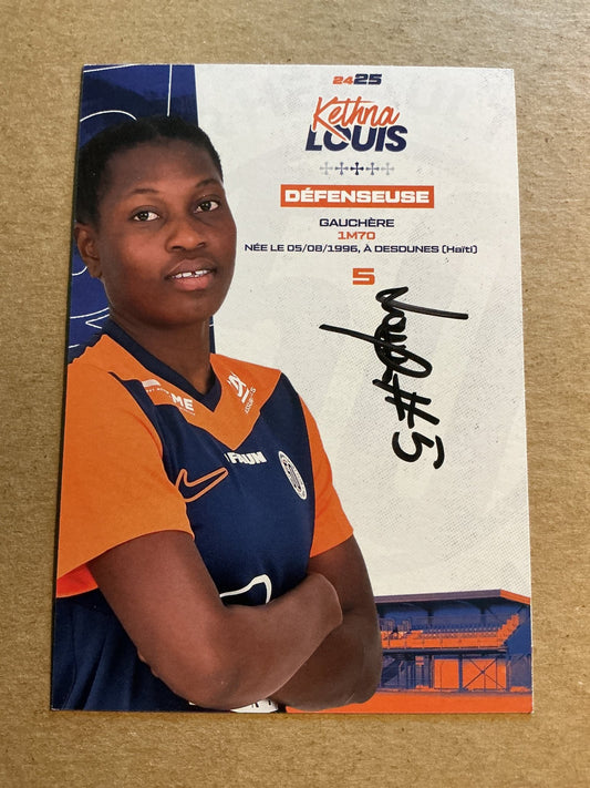 Kethna Louis, Haiti 🇭🇹 Montpellier HSC 2024/25 hand signed - Autographs-World
