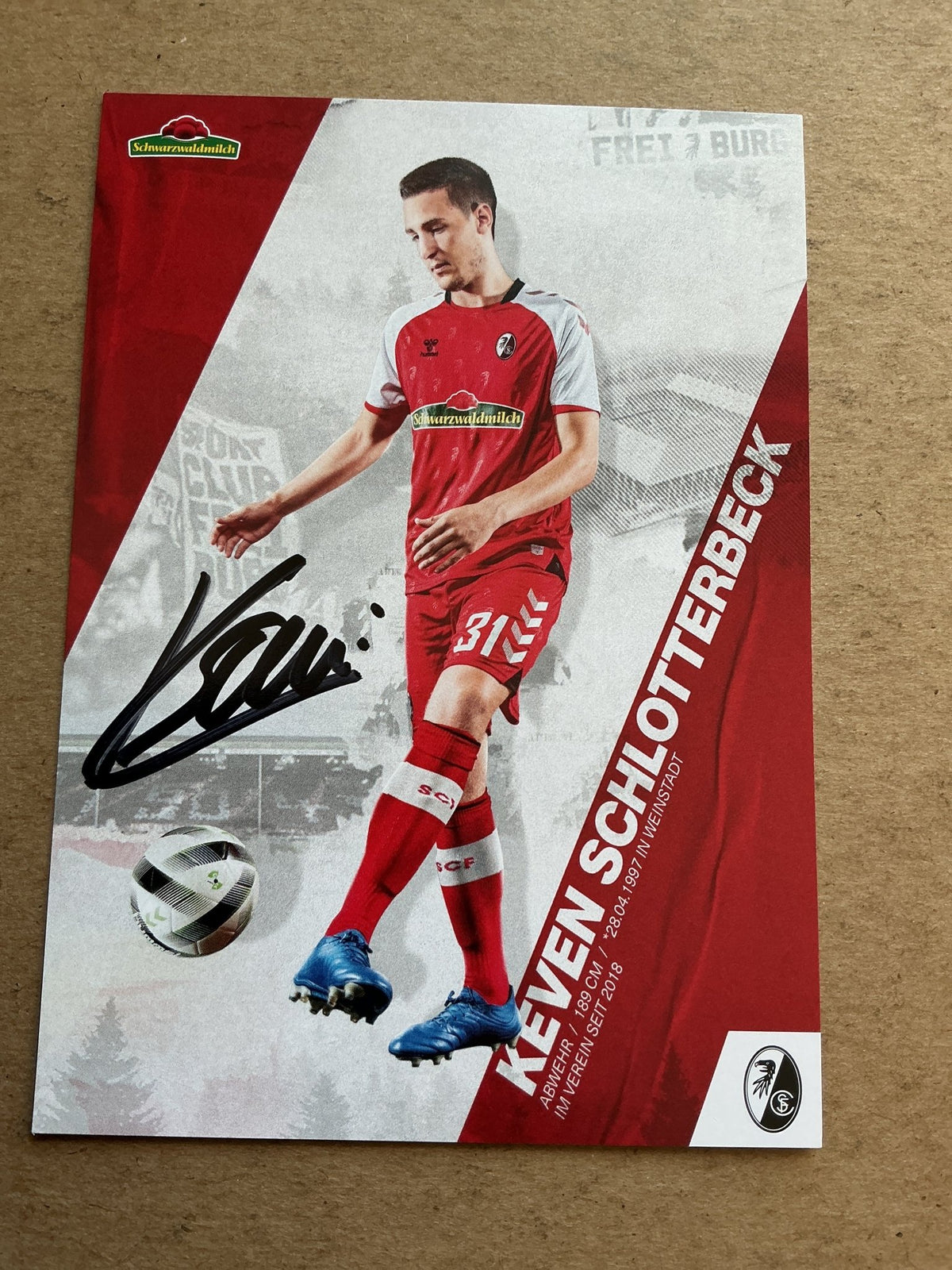 Keven Schlotterbeck, Germany 🇩🇪 SC Freiburg 2020/21 hand signed - Autographs-World