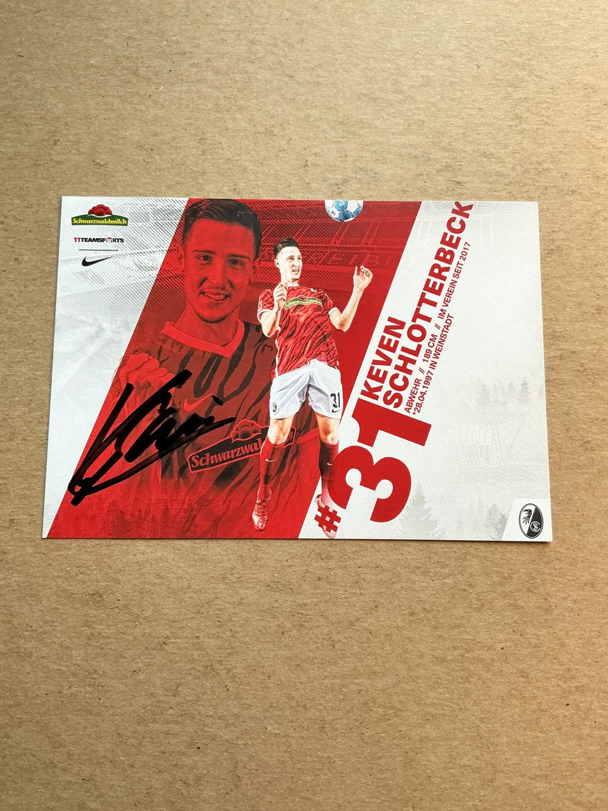Keven Schlotterbeck, Germany 🇩🇪 SC Freiburg 2021/22 hand signed - Autographs-World