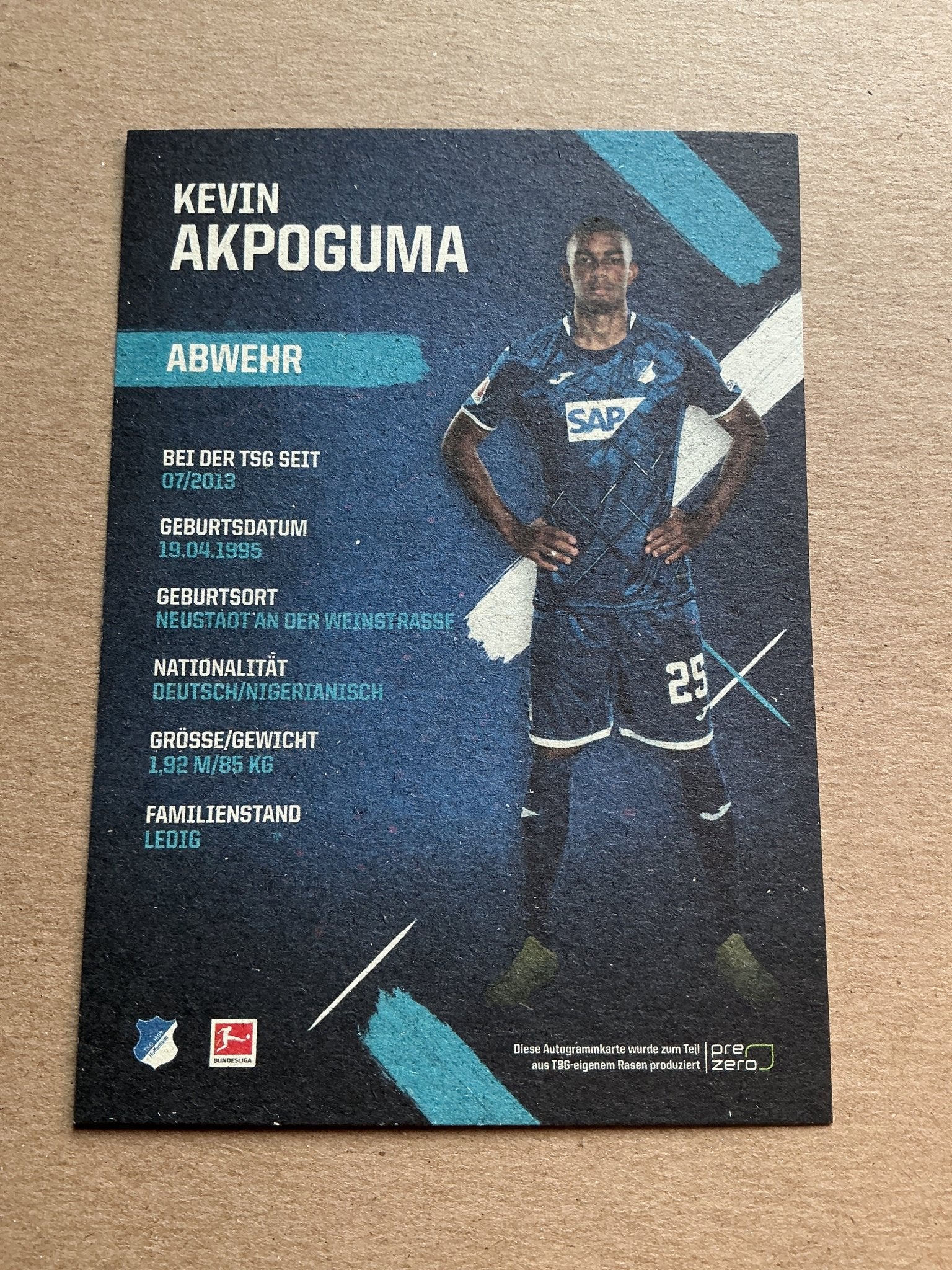 Kevin Akpoguma, Germany 🇩🇪 TSG 1899 Hoffenheim 2019/20 hand signed - Autographs-World