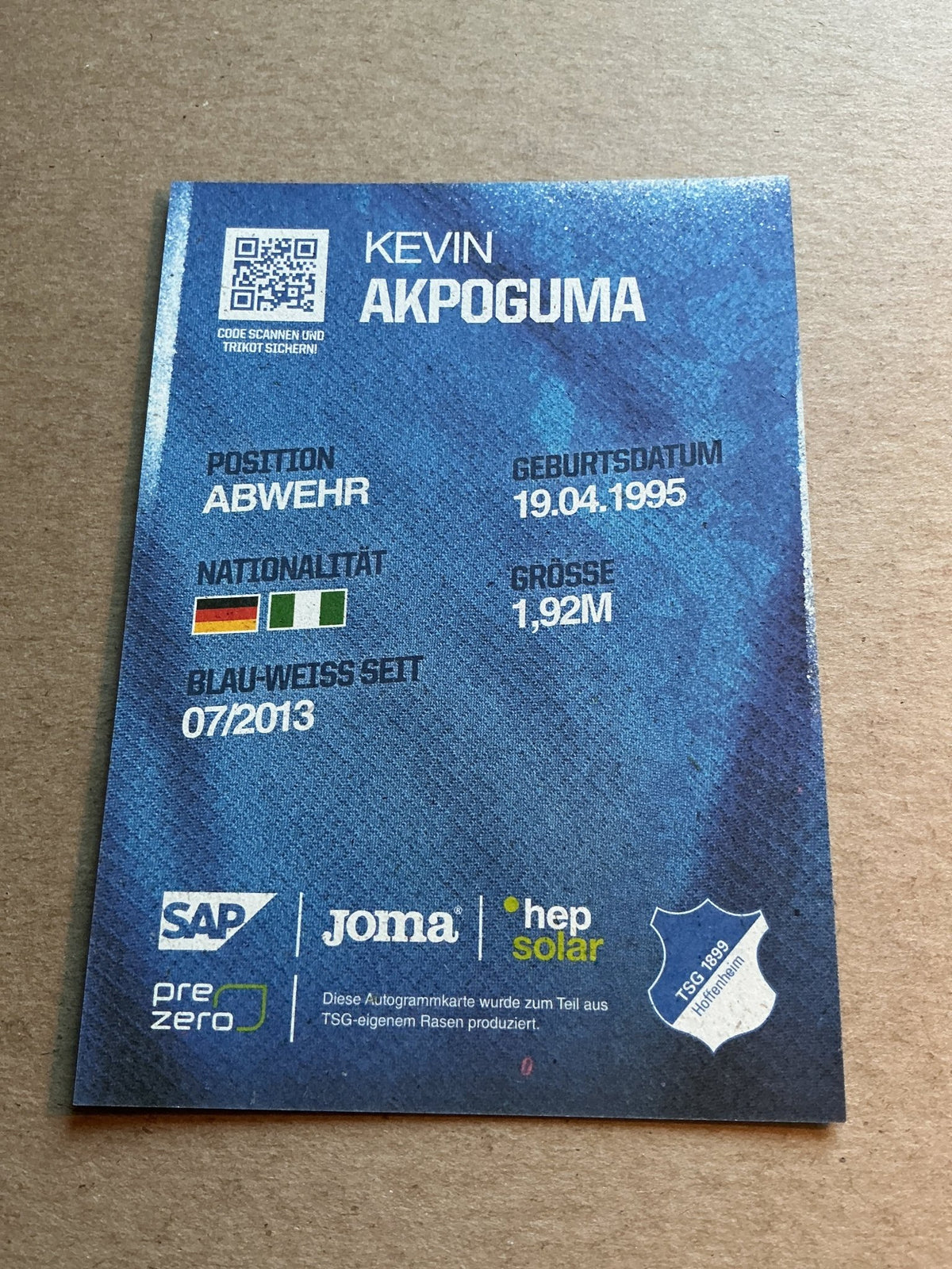 Kevin Akpoguma, Germany 🇩🇪 TSG 1899 Hoffenheim 2024/25 hand signed - Autographs-World