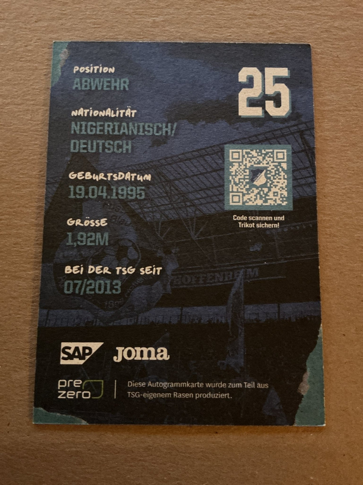Kevin Akpoguma, Nigeria 🇳🇬 TSG 1899 Hoffenheim 2022/23 hand signed - Autographs-World