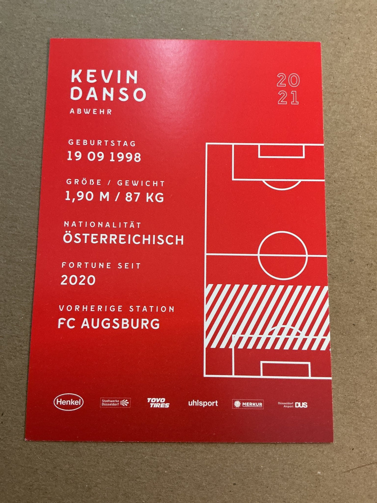 Kevin Danso, Austria 🇦🇹 Fortuna Düsseldorf 2020/21 hand signed - Autographs-World