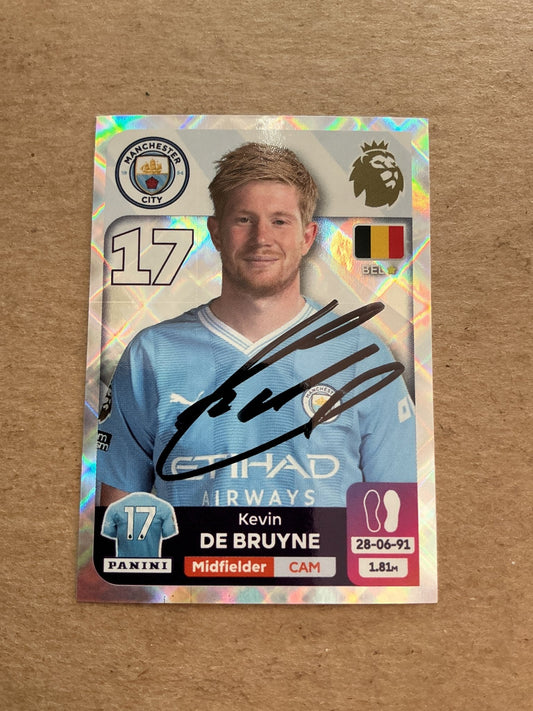 Kevin De Bruyne, Belgium 🇧🇪 Manchester City 2024 Panini hand signed - Autographs-World