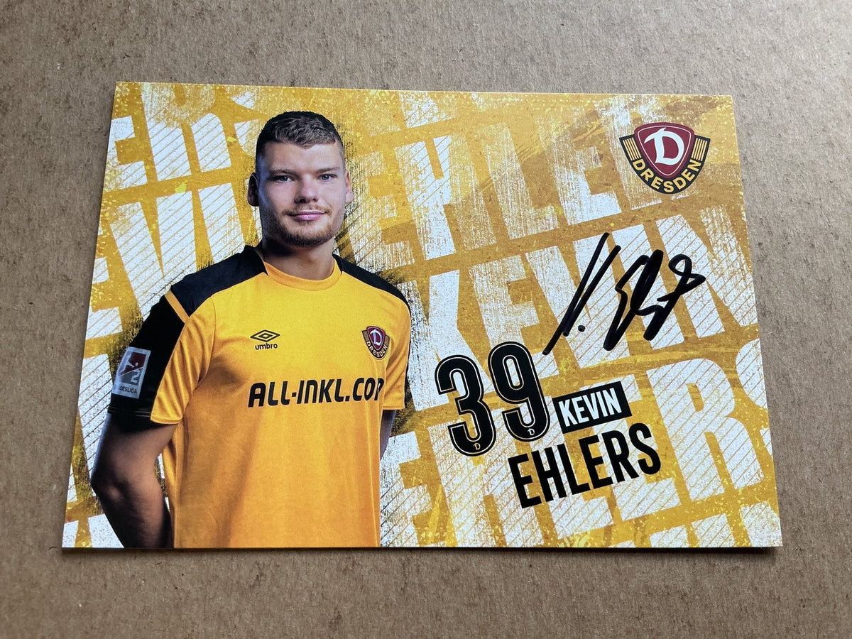 Kevin Ehlers, Germany 🇩🇪 Dynamo Dresden 2021/22 hand signed - Autographs-World