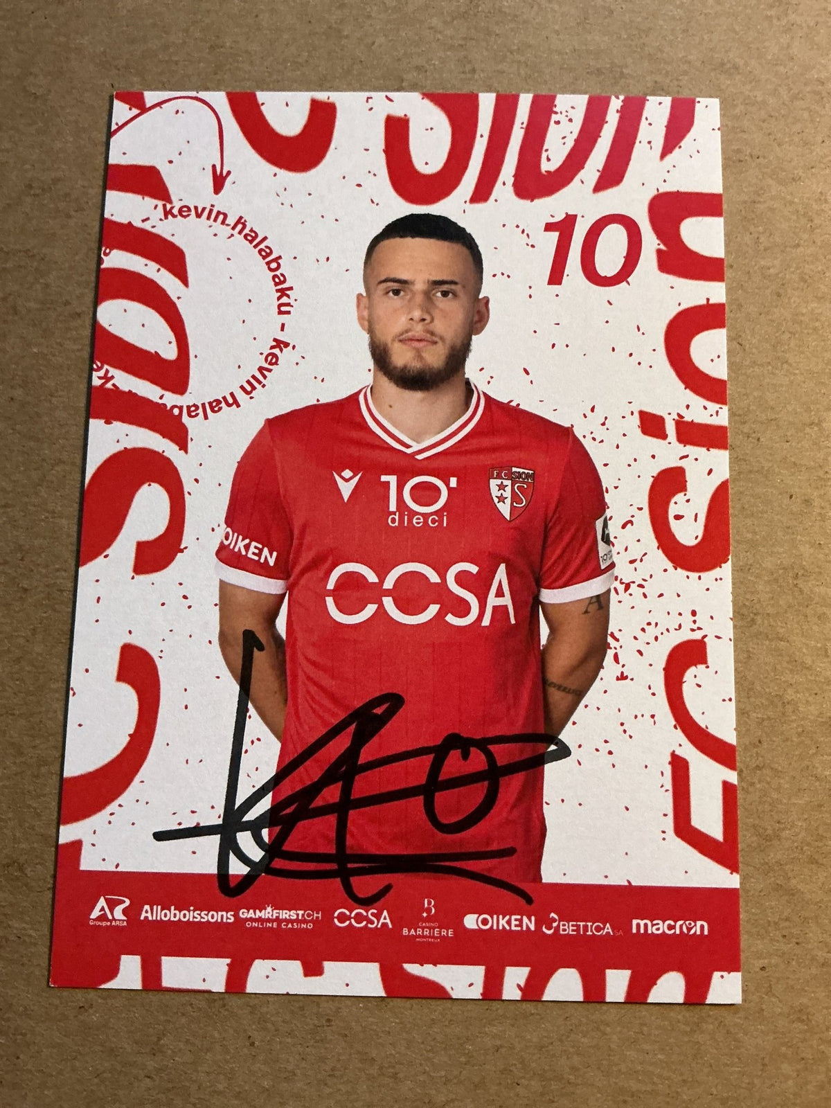 Kevin Halabaku, Kosovo 🇽🇰 FC Sion 2023/24 hand signed - Autographs-World