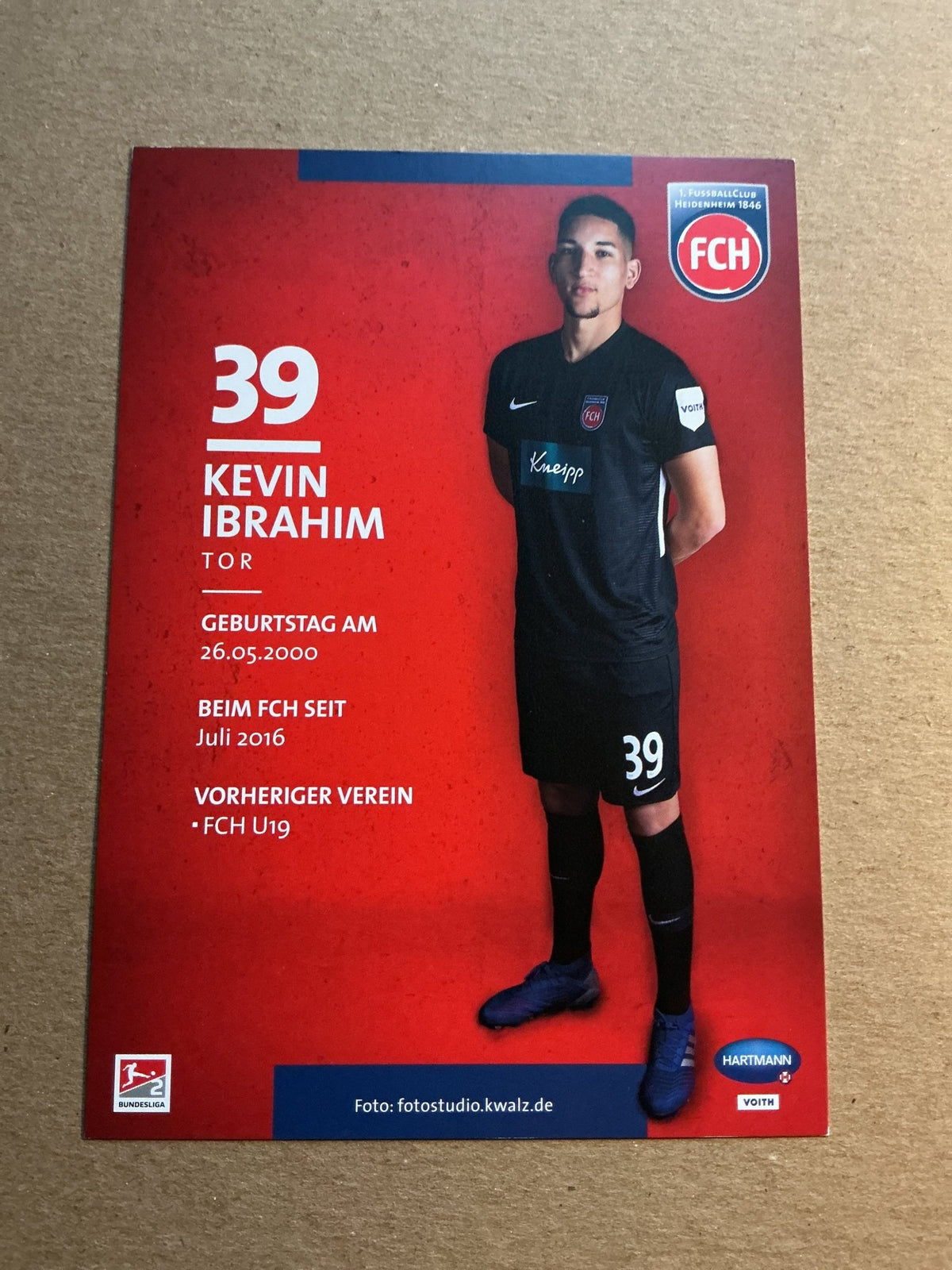 Kevin Ibrahim, Germany 🇩🇪 1.FC Heidenheim 2019/20 hand signed - Autographs-World