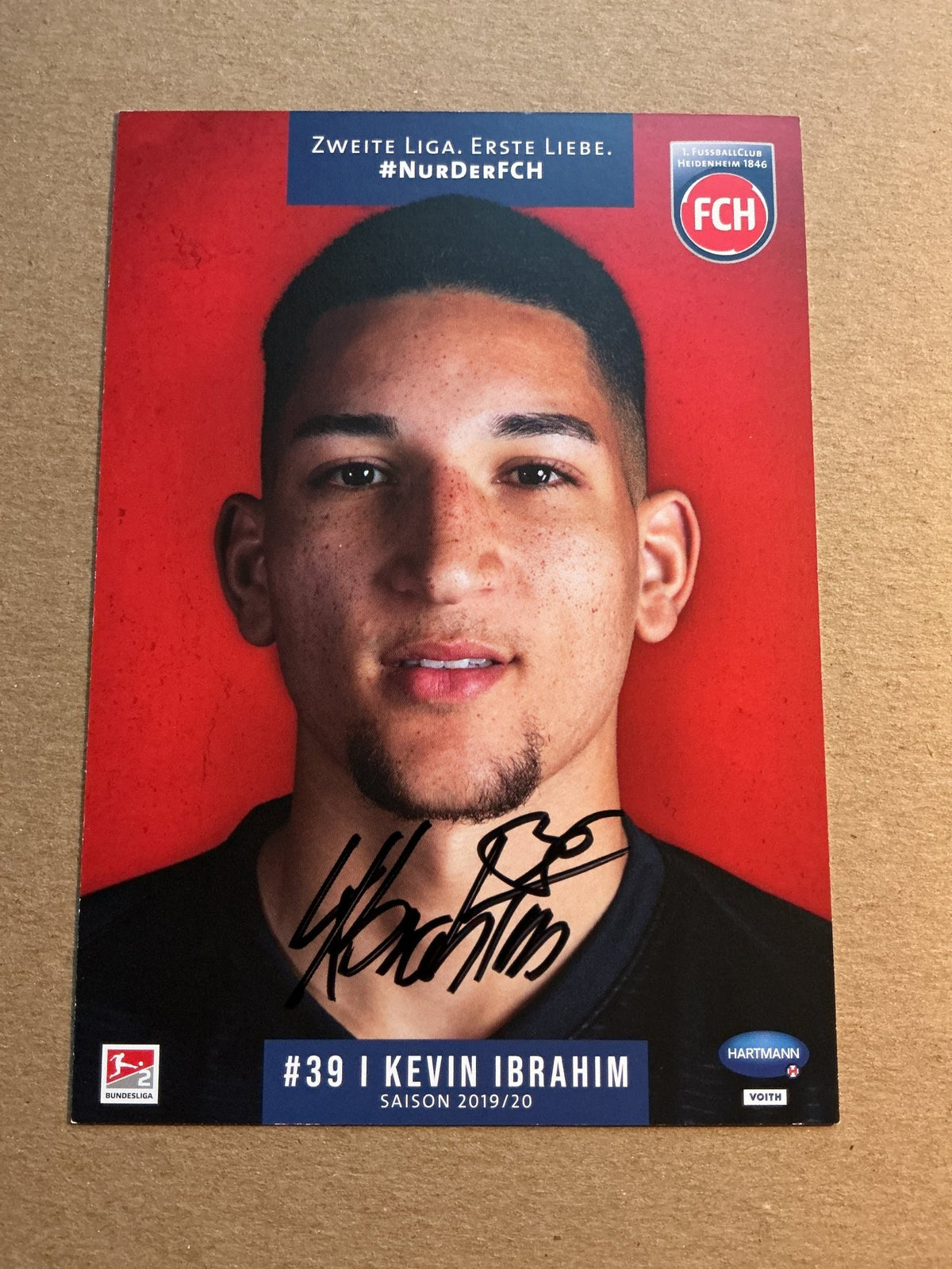 Kevin Ibrahim, Germany 🇩🇪 1.FC Heidenheim 2019/20 hand signed - Autographs-World