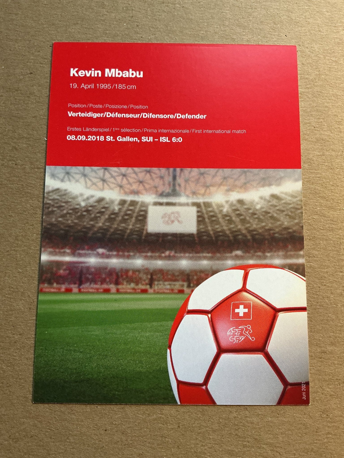 Kevin Mbabu, Switzerland 🇨🇭 2021 hand signed - Autographs-World