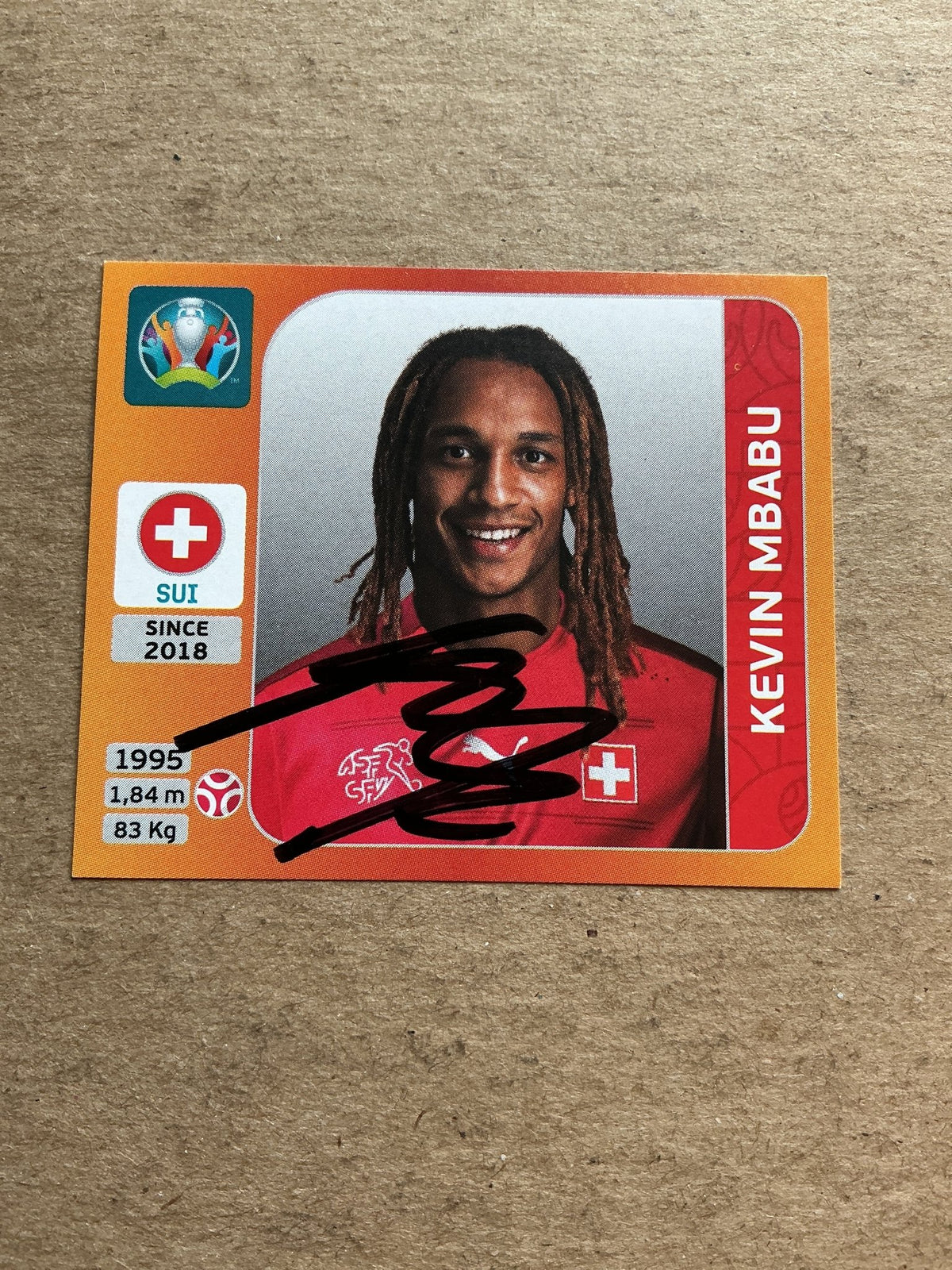 Kevin Mbabu, Switzerland 🇨🇭 UEFA Euro 2020 Panini hand signed - Autographs-World