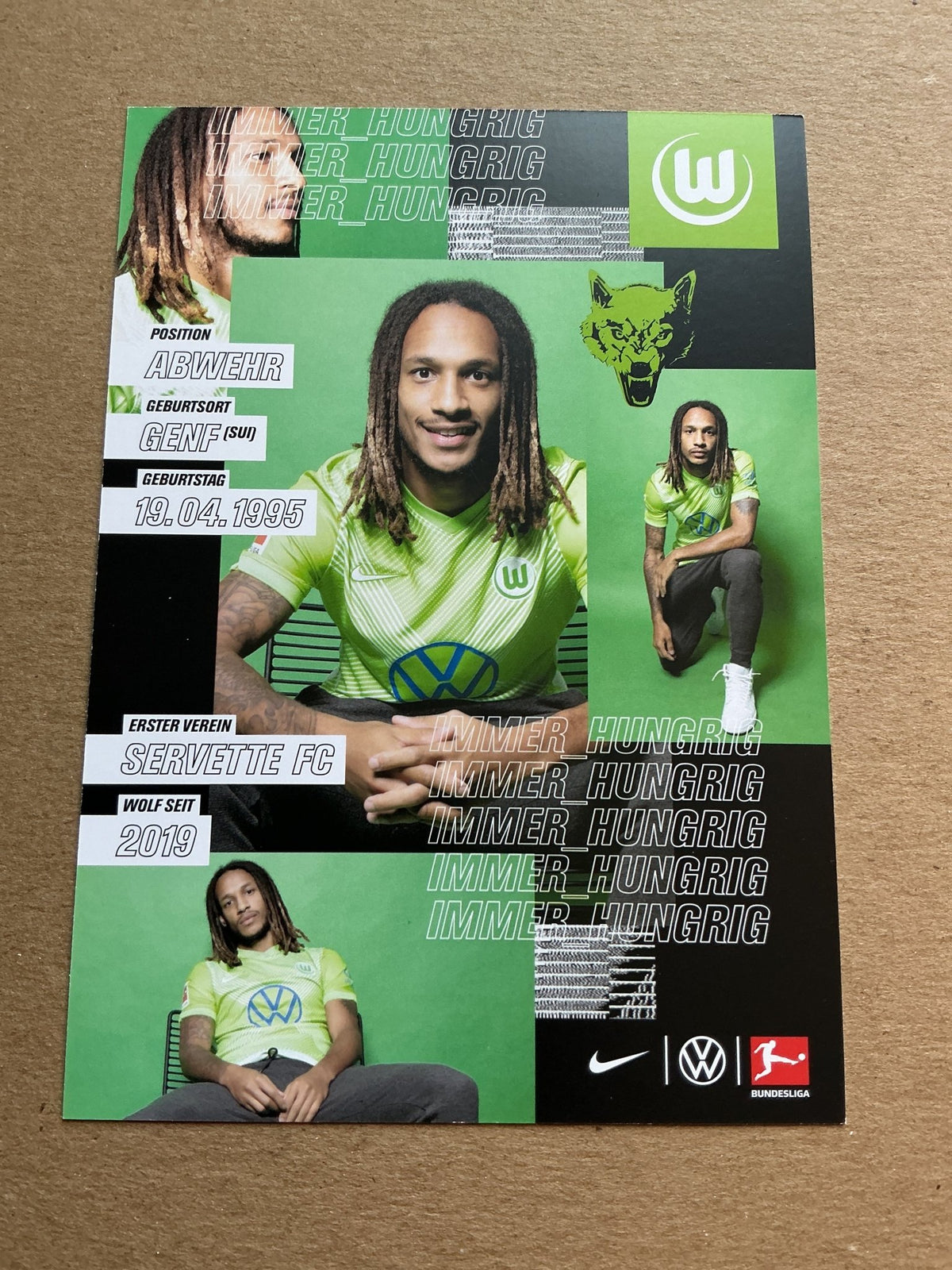 Kevin Mbabu, Switzerland 🇨🇭 VfL Wolfsburg 2020/21 hand signed - Autographs-World