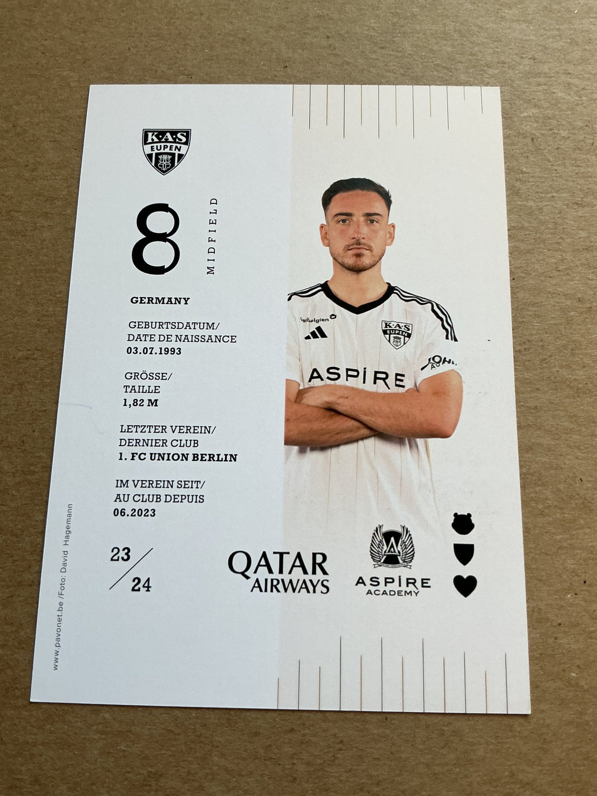 Kevin Möhwald, Germany 🇩🇪 KAS Eupen 2023/24 hand signed - Autographs-World
