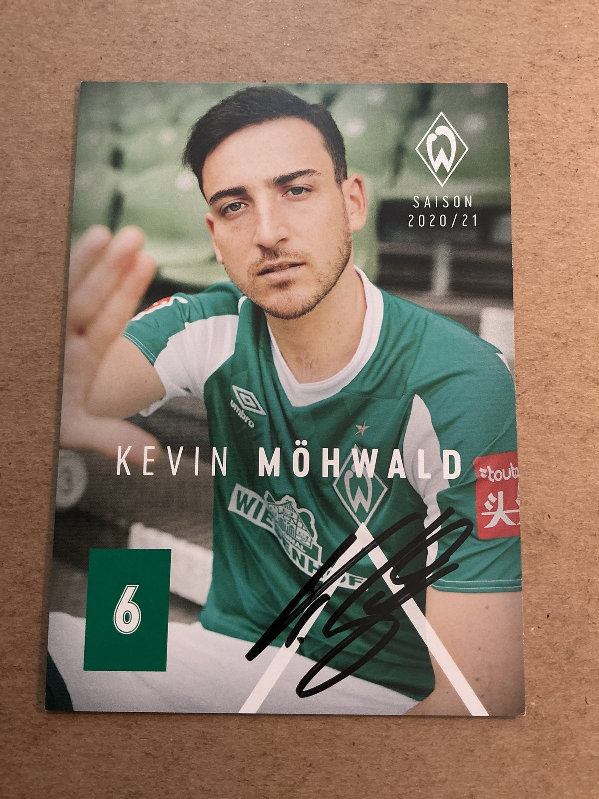 Kevin Möhwald, Germany 🇩🇪 SV Werder Bremen 2020/21 hand signed - Autographs-World