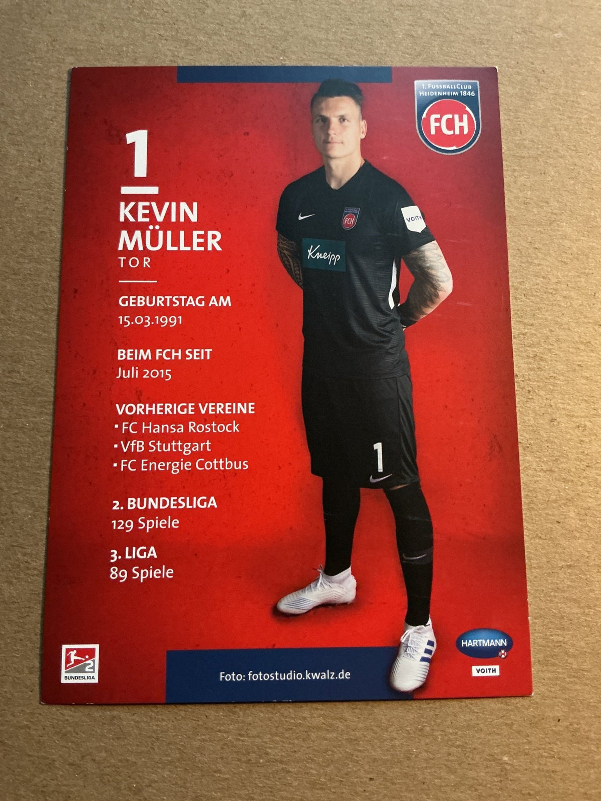 Kevin Müller, Germany 🇩🇪 1.FC Heidenheim 2019/20 hand signed - Autographs-World