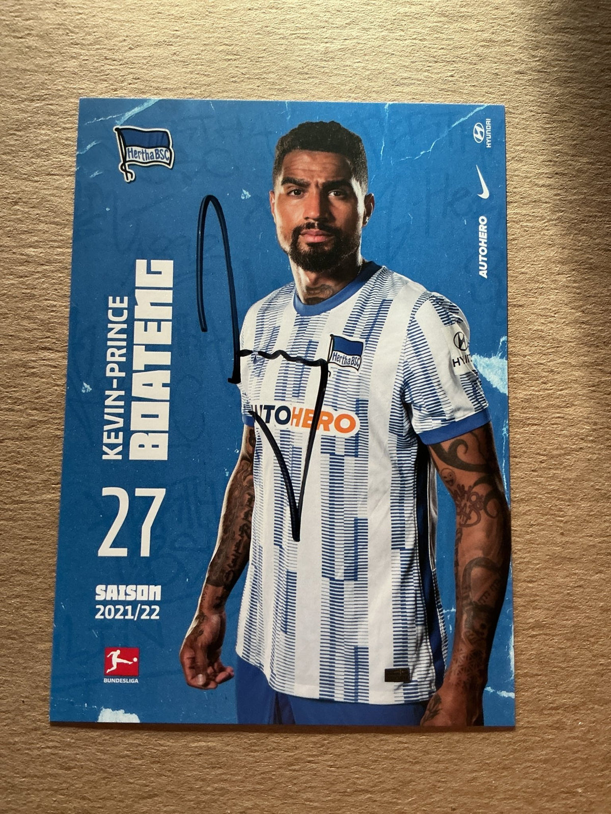 Kevin-Prince Boateng, Ghana 🇬🇭 Hertha BSC Berlin 2021/22 hand signed - Autographs-World
