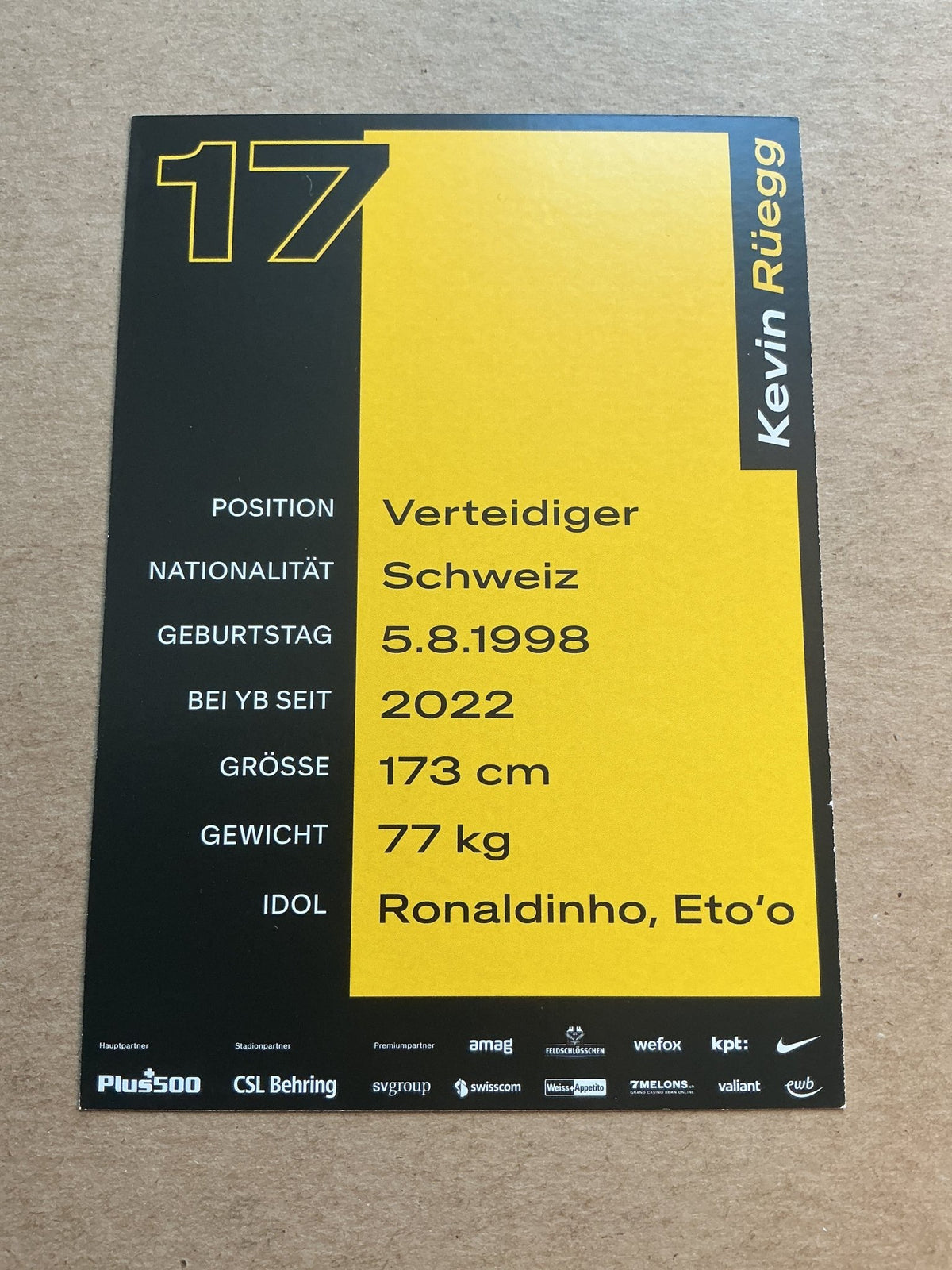 Kevin Rüegg, Switzerland 🇨🇭 BSC Young Boys Bern 2022/23 hand signed - Autographs-World
