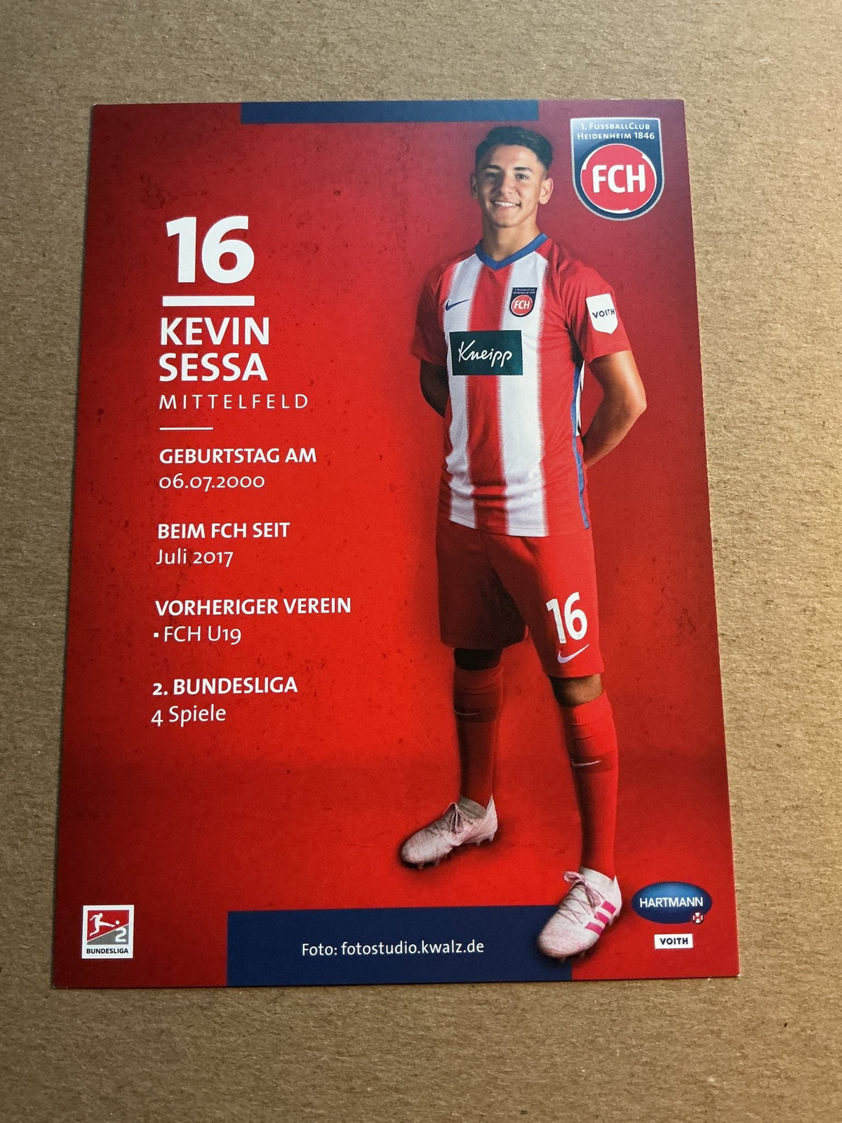 Kevin Sessa, Germany 🇩🇪 1.FC Heidenheim 2019/20 hand signed - Autographs-World