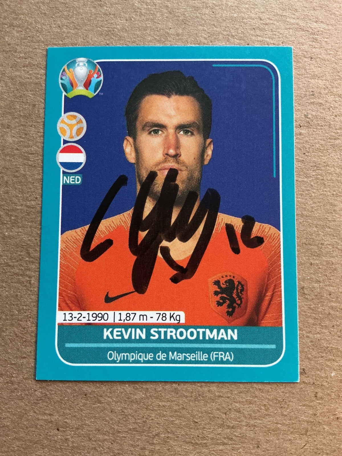 Kevin Strootman, Netherlands 🇳🇱 UEFA Euro 2020 Panini hand signed - Autographs-World