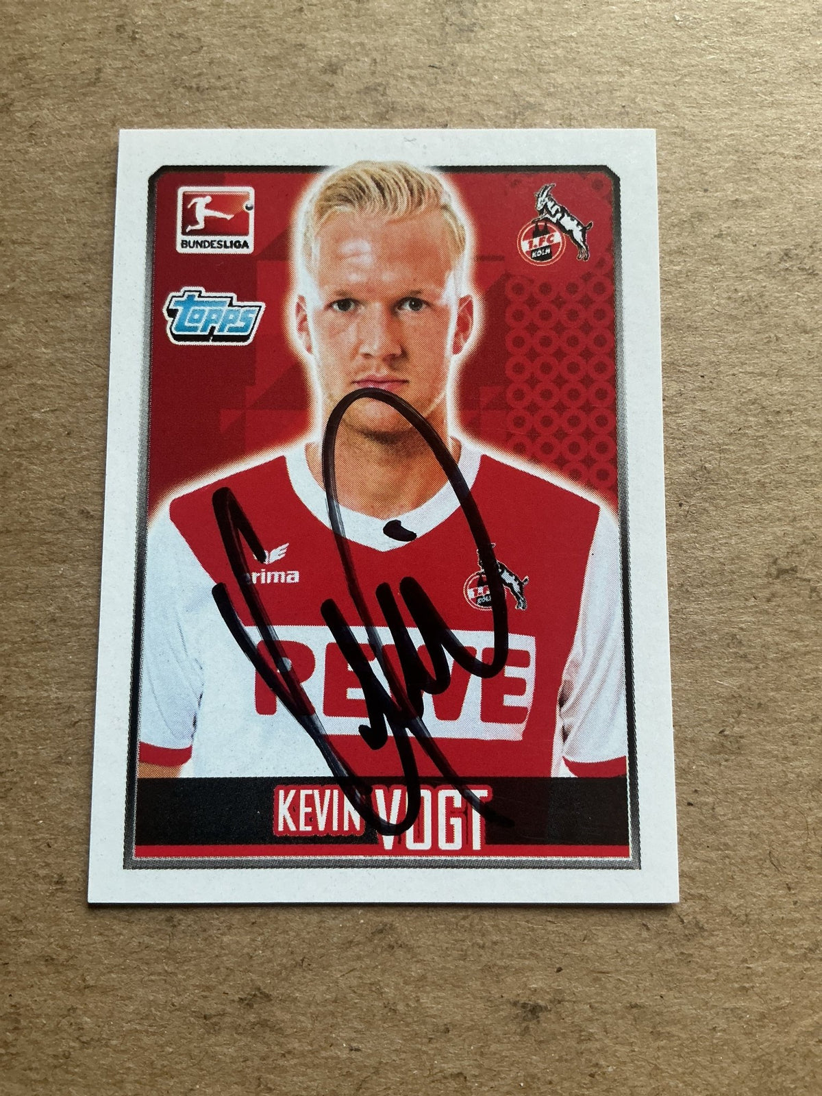 Kevin Vogt, Germany 🇩🇪 1.FC Köln 2014/15 Topps hand signed - Autographs-World