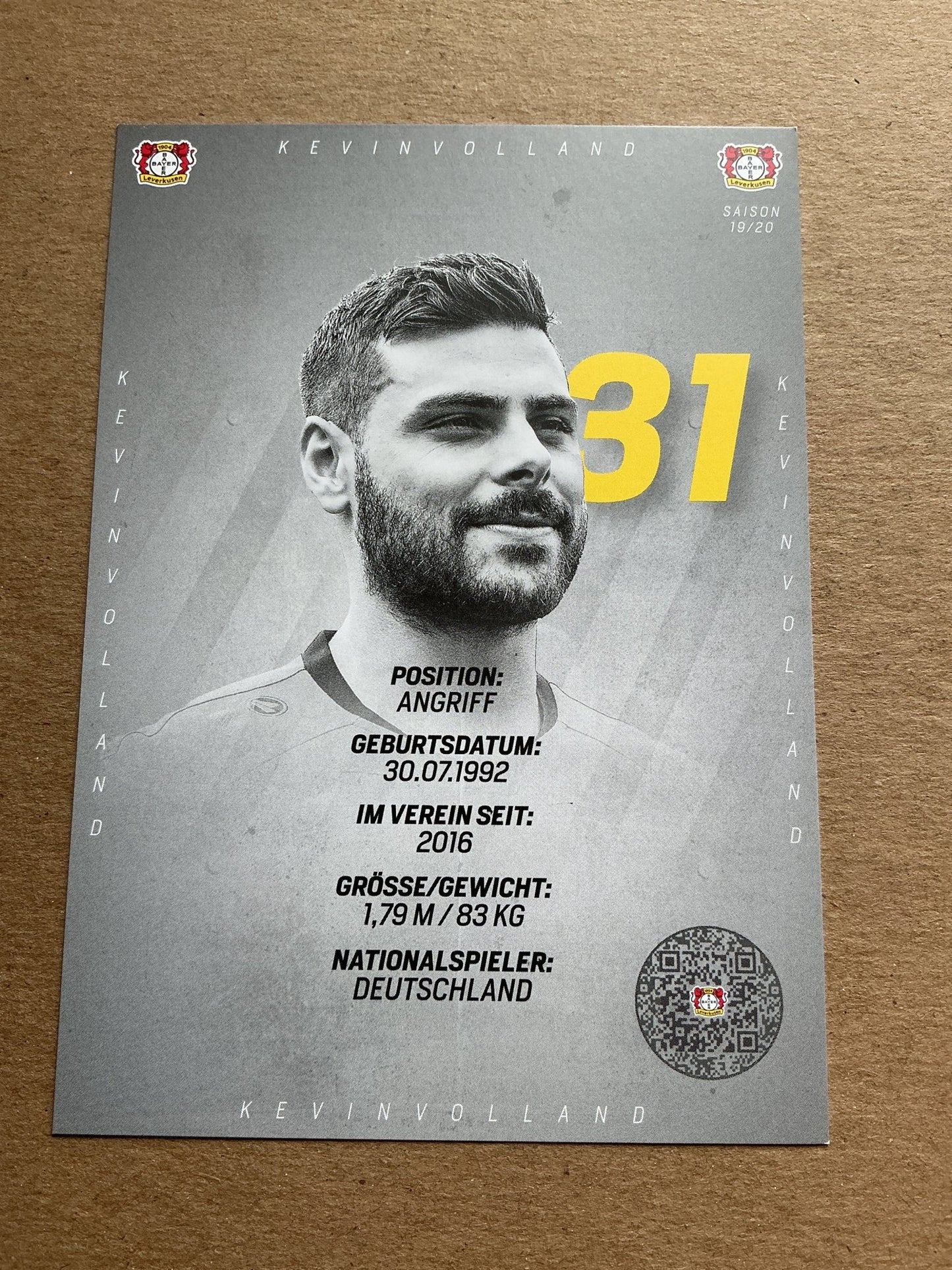 Kevin Volland, Germany 🇩🇪 Bayer 04 Leverkusen 2019/20 hand signed - Autographs-World