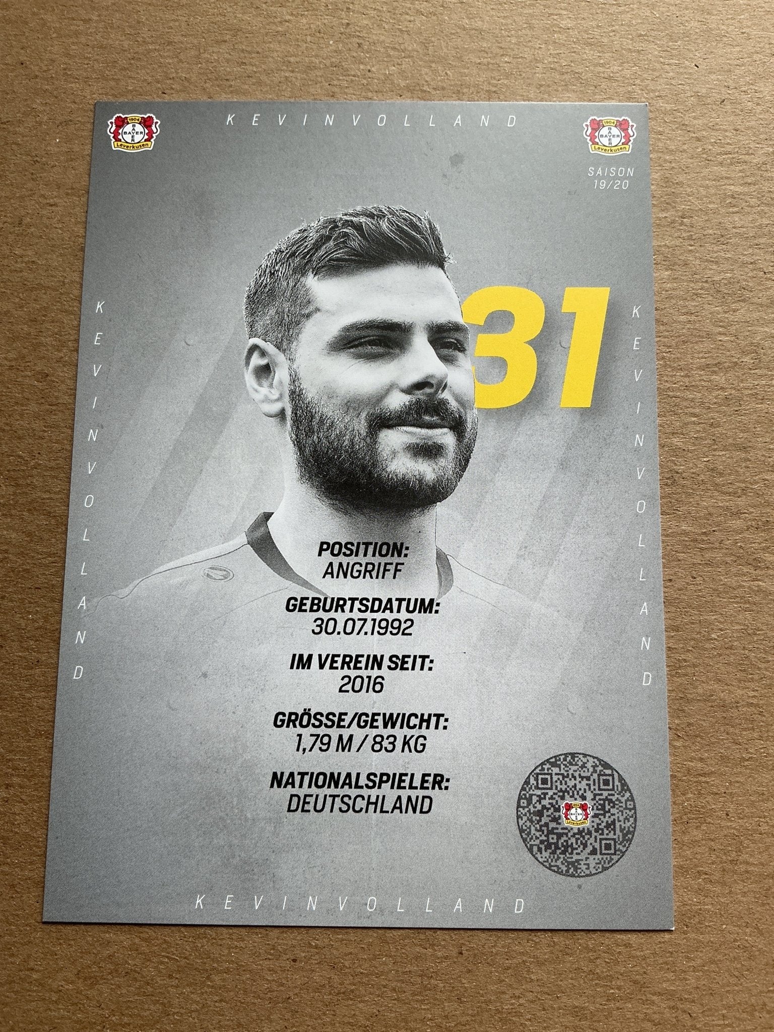 Kevin Volland, Germany 🇩🇪 Bayer 04 Leverkusen 2019/20 hand signed - Autographs-World