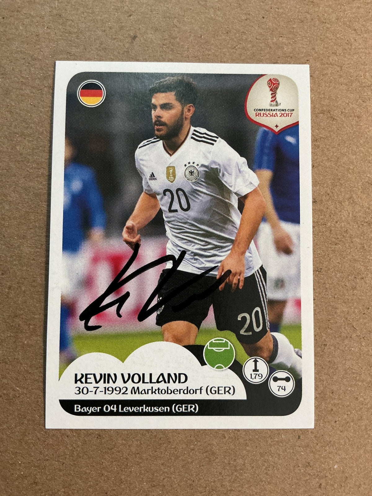 Kevin Volland, Germany 🇩🇪 FIFA Confederations Cup 2017 Panini hand signed - Autographs-World