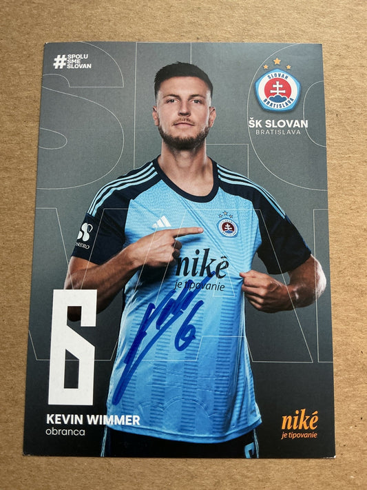 Kevin Wimmer, Austria 🇦🇹 SK Slovan Bratislava 2024/25 hand signed - Autographs-World