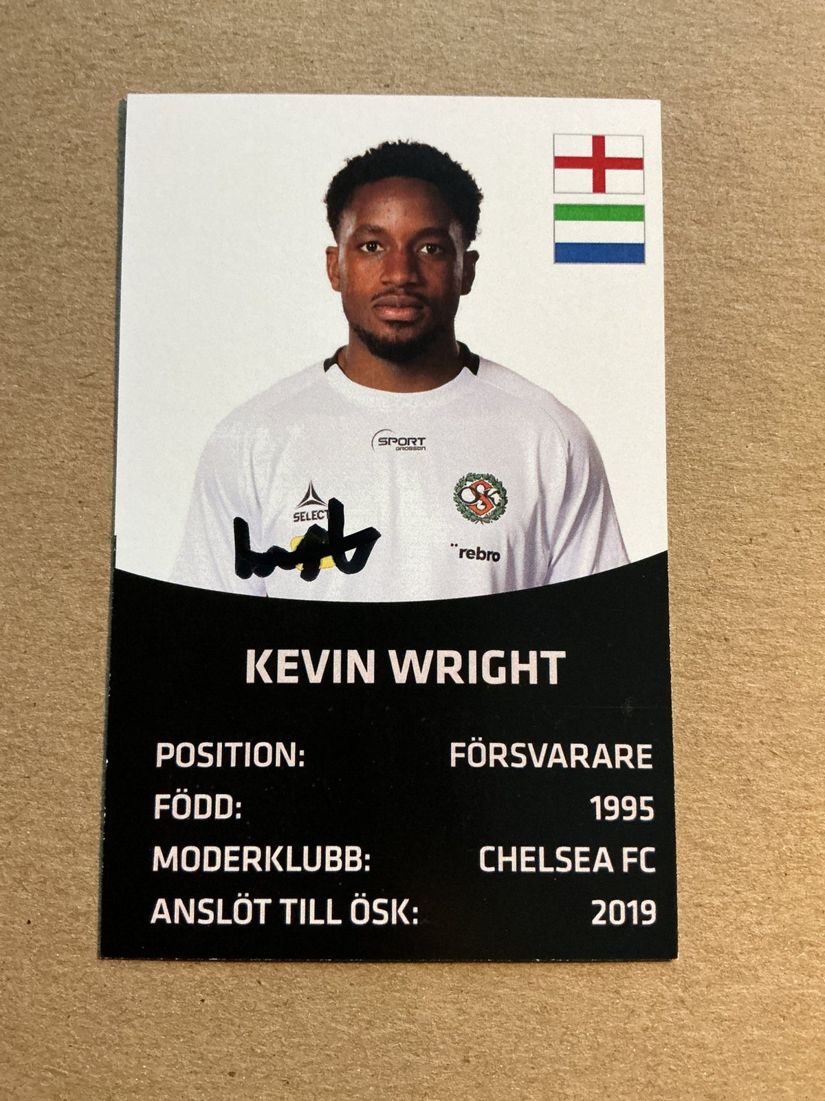 Kevin Wright, England 🏴󠁧󠁢󠁥󠁮󠁧󠁿 Örebro SK 2021/22 hand signed - Autographs-World