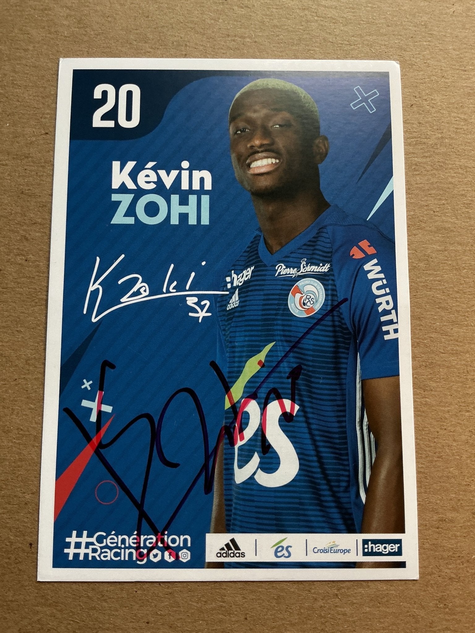 Kévin Zohi, Mali 🇲🇱 RC Strasbourg 2019/20 hand signed - Autographs-World