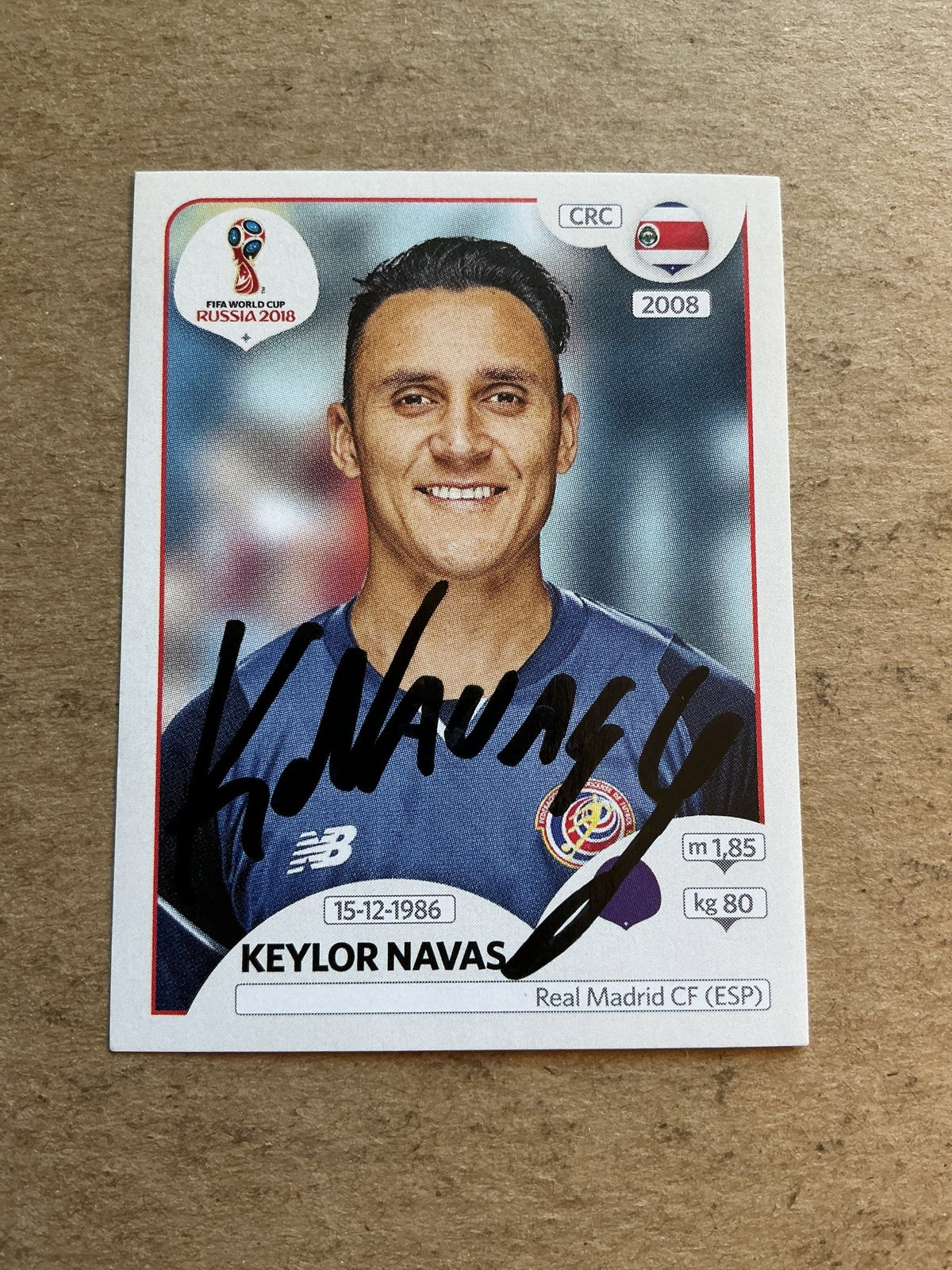 Keylor Navas, Costa Rica 🇨🇷 FIFA World Cup 2018 Panini hand signed - Autographs-World