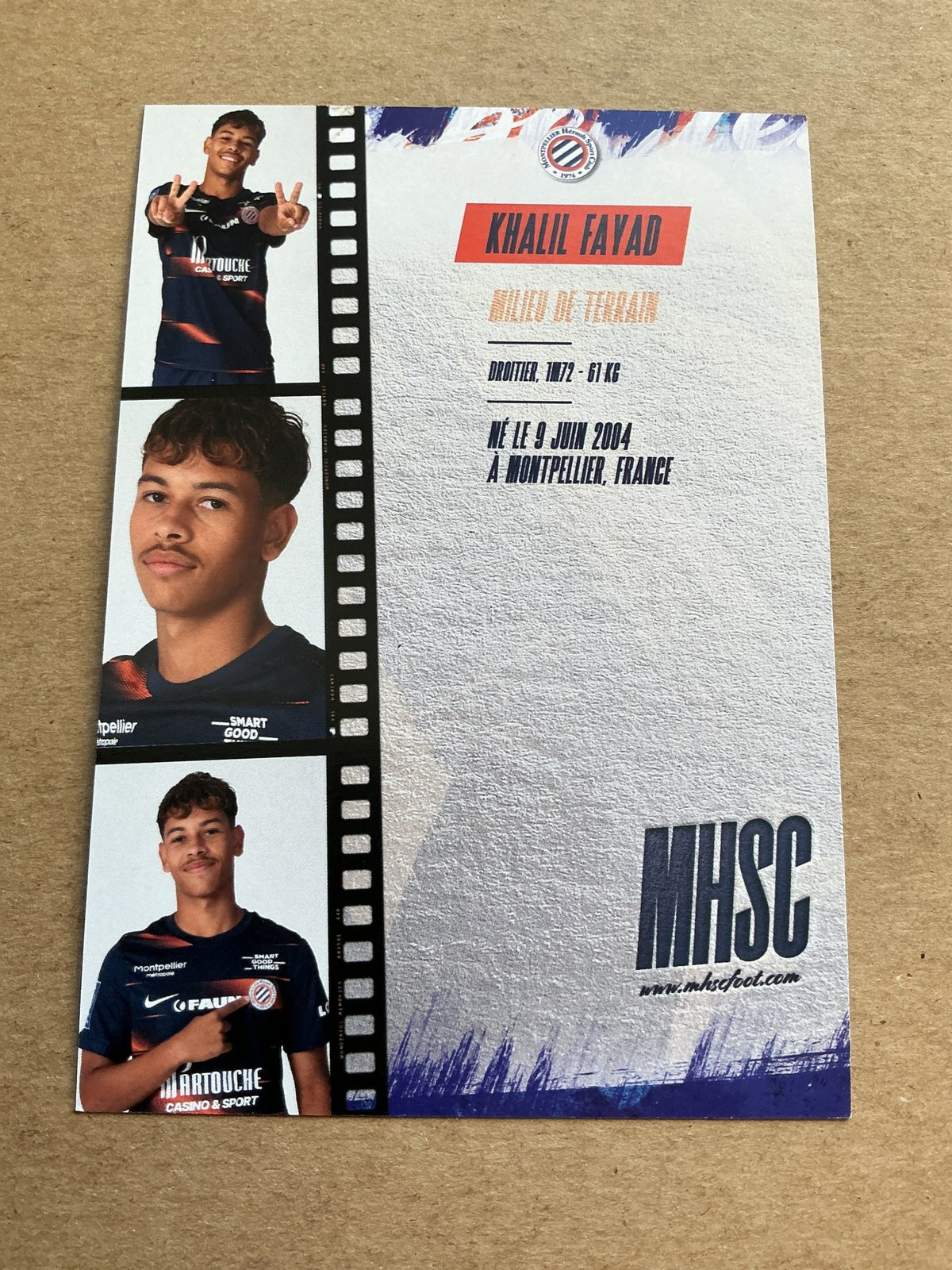 Khalil Fayad, France 🇫🇷 Montpellier HSC 2022/23 hand signed - Autographs-World