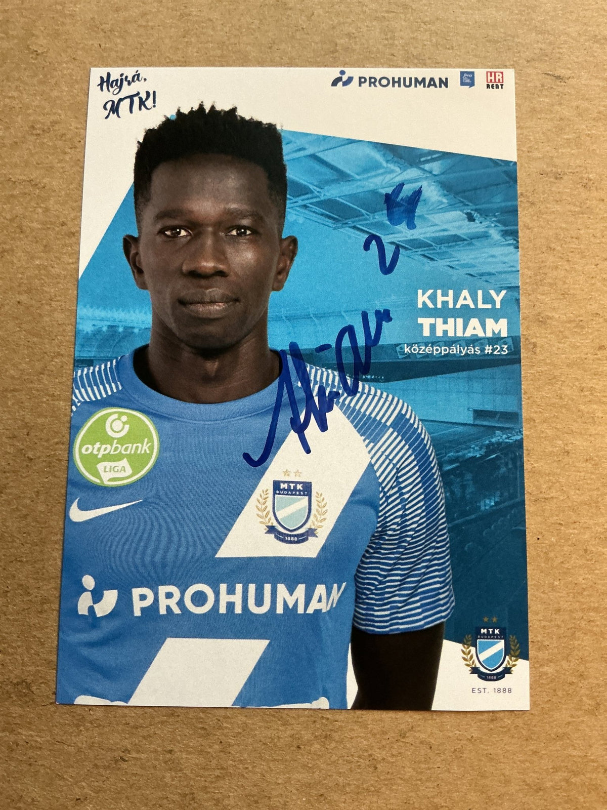 Khaly Thiam, Senegal 🇸🇳 MTK Budapest FC 2023/24 hand signed - Autographs-World